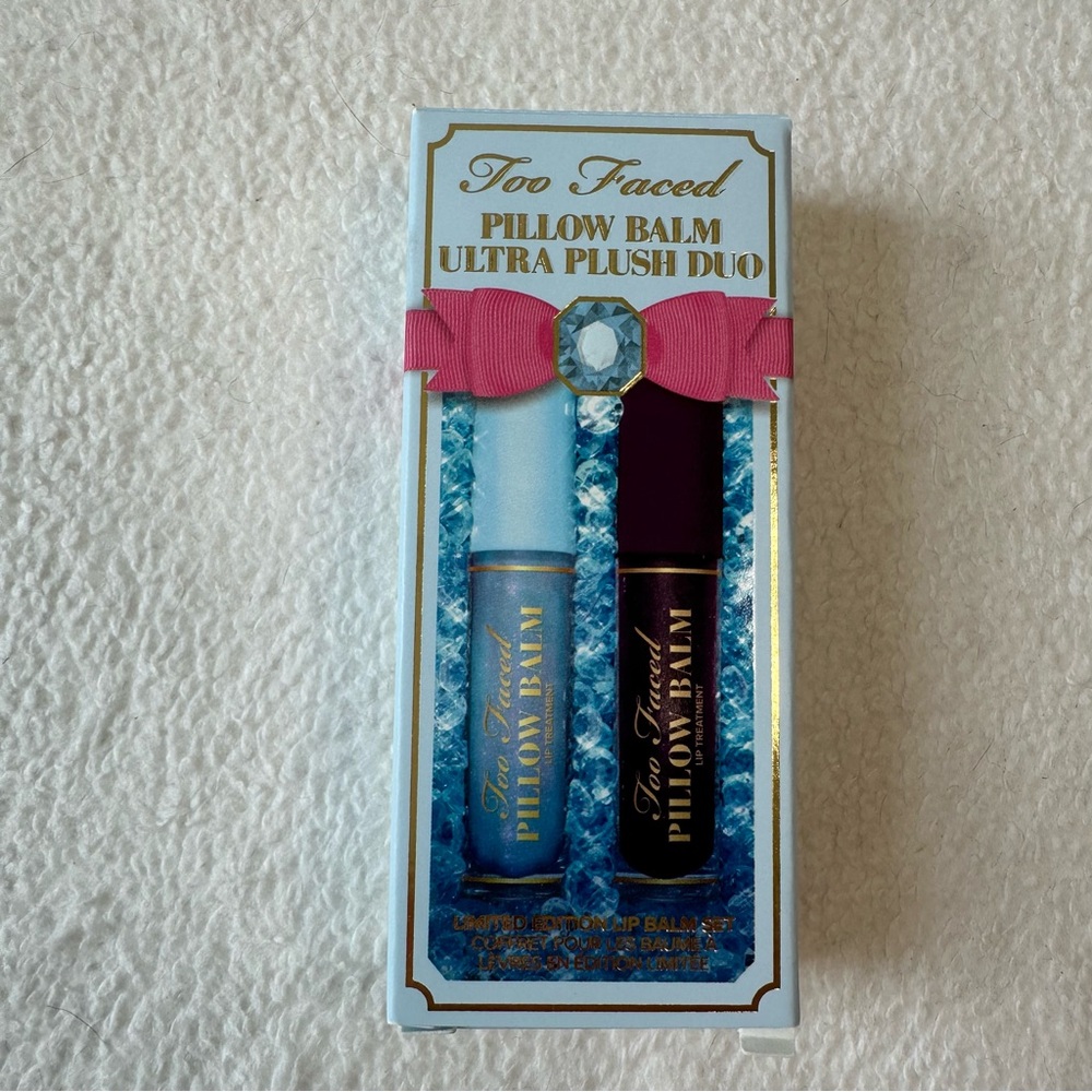Too Faced NIB Pillow Balm Ultra Plush Lip Gloss Duo Limited Edition Set - Picture 6 of 6